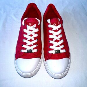 GBG Los Angeles Guess Red Canvas Lace Up Sneakers "GGOLEEX3-C" Sz 9, Low-top LN